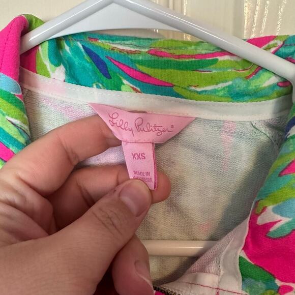 Lilly Pulitzer Brigantine Zip Up Jacket Raz Berry Shady Lady Size XXS Bold - Picture 3 of 9